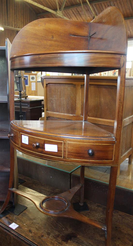 George III mahogany corner washstand